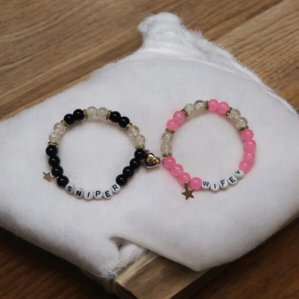 Couple Bracelet pair with magnetic Heart